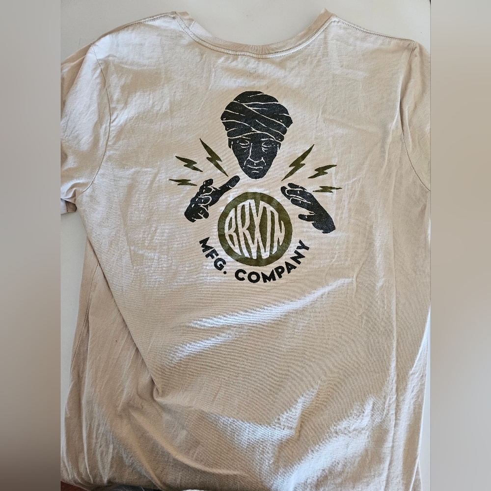 Tan Brixton Seer t-shirt Size Large